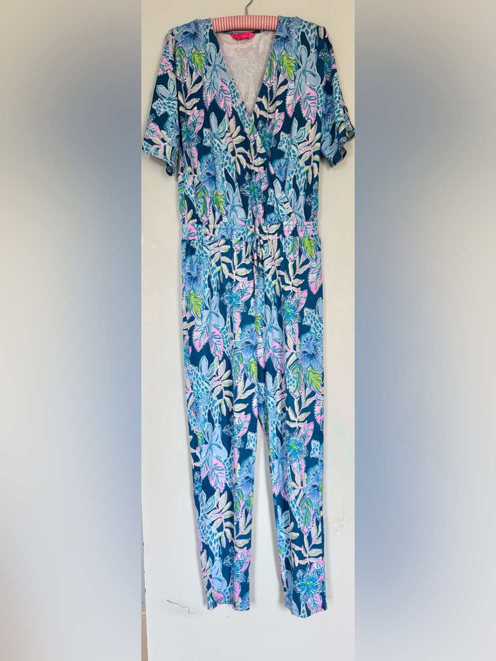Lilly Pulitzer Navy Tropical Floral Jumpsuit